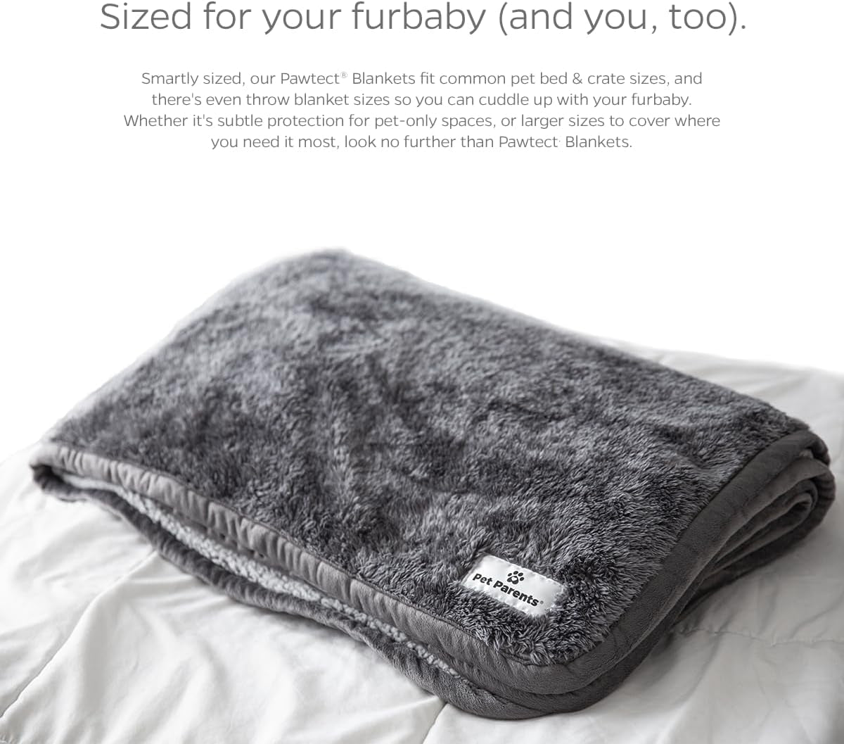 Pawtect Premium Waterproof Cat & Dog Blanket with Wickquick & Sherpup Technology, Puppy & Cat Blanket, Slate 50X60
